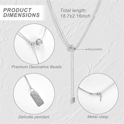 Irregular Y2k Long Y-shaped Necklace with Zircon Inlaid Sparkling Brick Tassel Pendant  