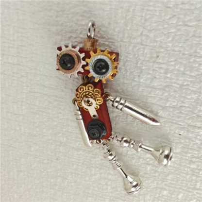 🤖 Steampunk-style handmade robot necklace
