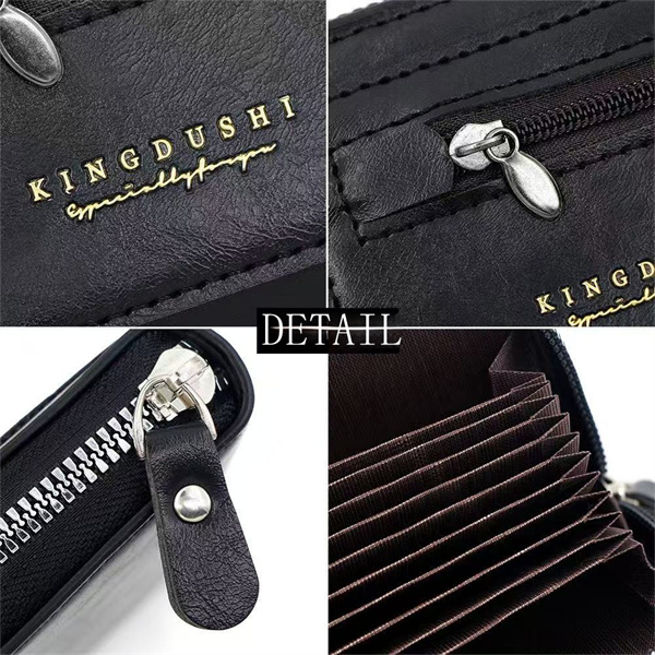 New men's accordion card holder with zippered pocket, multi-slot card holder, card sleeve, coin purse