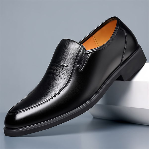 Men's casual leather shoes genuine leather business formal soft leather soft sole breathable thin dad shoes