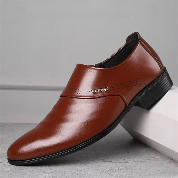 Men's classic slip-on casual pointed-toe leather shoes
