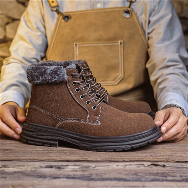 Men's outdoor velvet thick warm snow boots