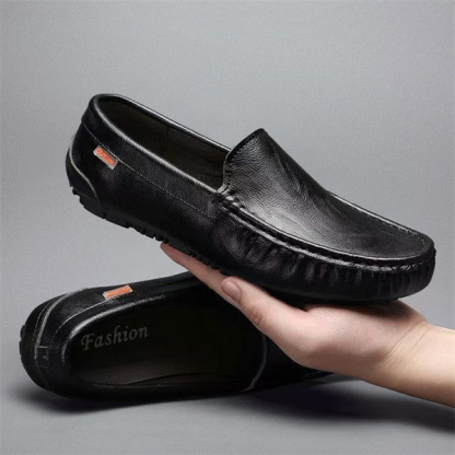 Genuine leather comfortable and casual slip-on loafers