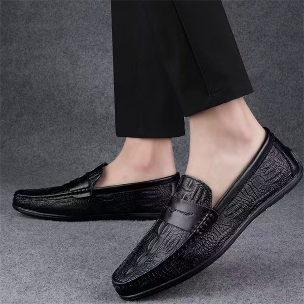 Luxury Crocodile Pattern Slip-on Business Casual Shoes