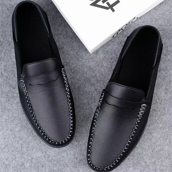 Hand-stitched genuine leather loafers | Slip-on soft-soled business casual shoes