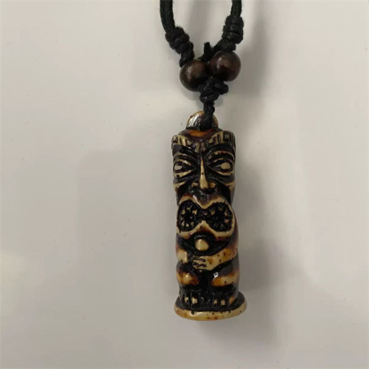 Tiki Resin Protection Amulet  Handmade Vintage Jewelry