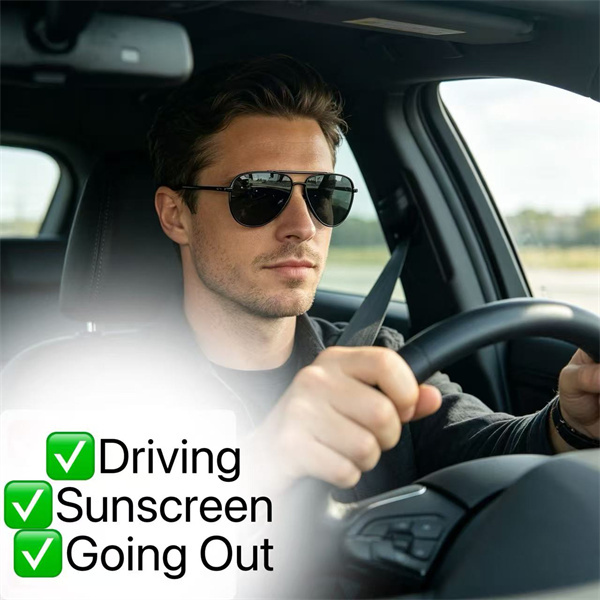 Men's Aviator Sunglasses, 2026 New Style, Frog-Style, UV Protection, Large Face Sunglasses for Driving