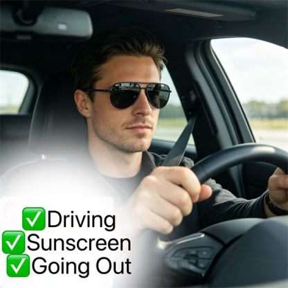 Men's Aviator Sunglasses, 2026 New Style, Frog-Style, UV Protection, Large Face Sunglasses for Driving