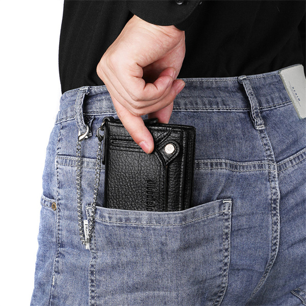 Retro zipper anti-theft wallet