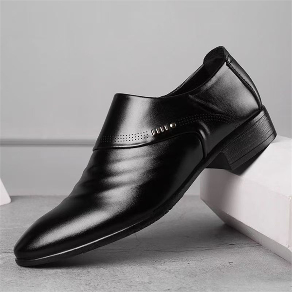 Men's classic slip-on casual pointed-toe leather shoes