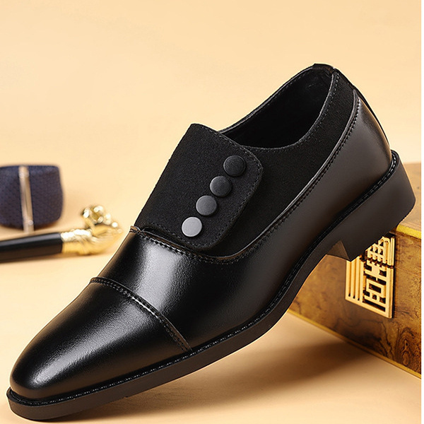 Plus size men's breathable pointed toe trendy business British casual 