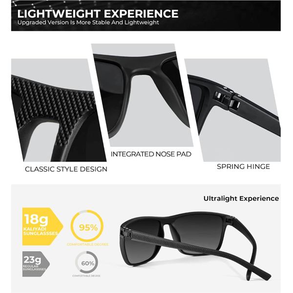 SEEDJUNE Polarized Sunglasses for Men, Lightweight Sun Glasses with UV Protection for Driving Fishing Golf