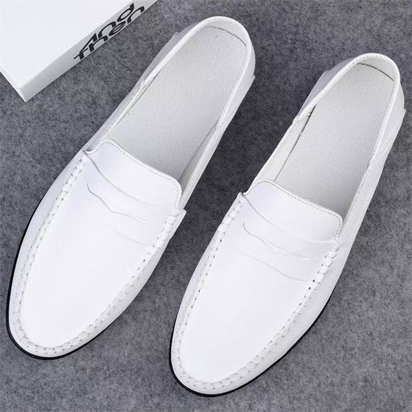 Hand-stitched genuine leather loafers | Slip-on soft-soled business casual shoes