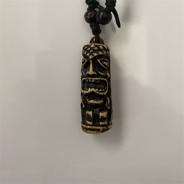 Tiki Resin Protection Amulet  Handmade Vintage Jewelry