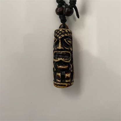 Tiki Resin Protection Amulet  Handmade Vintage Jewelry