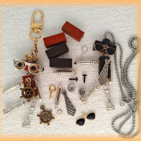 DIY handmade jewelry accessories, steampunk robot gifts, niche backpacks, phone chains, keychains, and custom designs