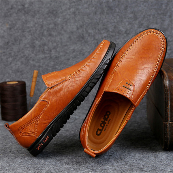 Comfortable cowhide men's business casual leather shoes breathable and comfortable popular classic dad shoes large size casual shoes men