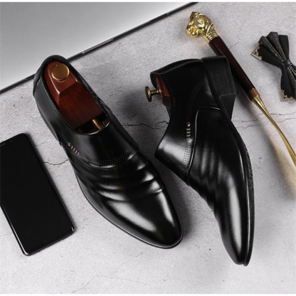 Men's classic slip-on casual pointed-toe leather shoes