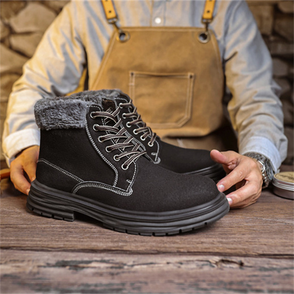 Men's outdoor velvet thick warm snow boots