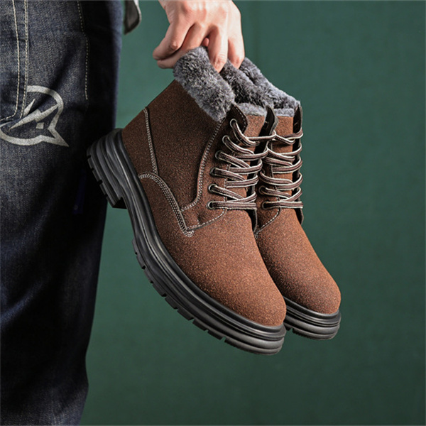 Men's outdoor velvet thick warm snow boots