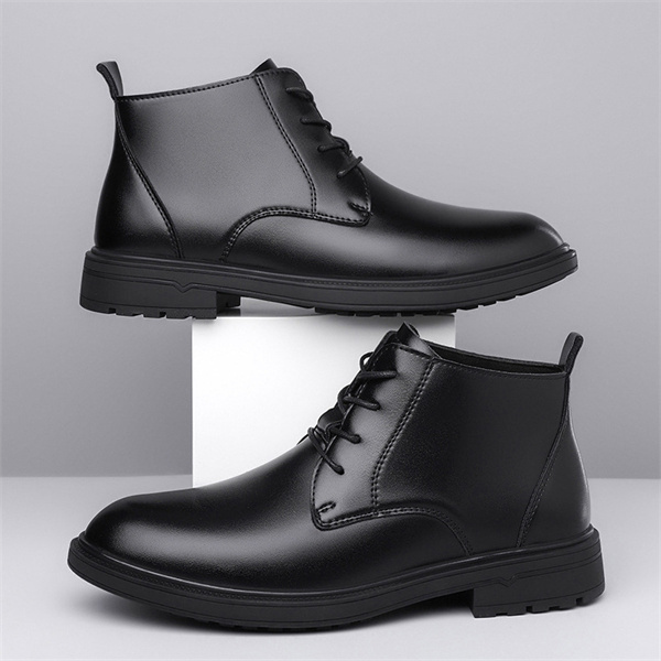 Men's retro wide-lasting cowboy-style trendy long Martin boots