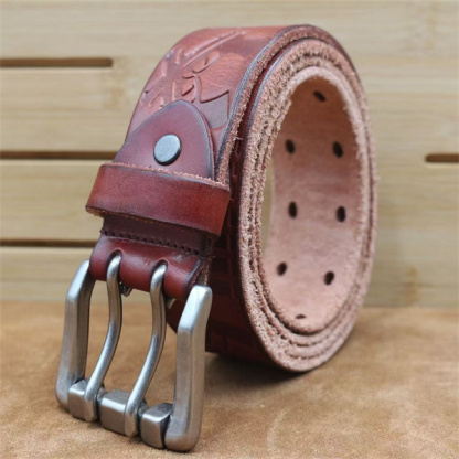 Handcrafted Full Grain Leather Belt | 1.5" Wide Thickened, Men's Belt