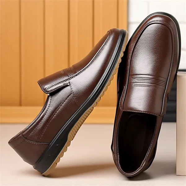 Men's genuine leather non-slip soft insole business loafers