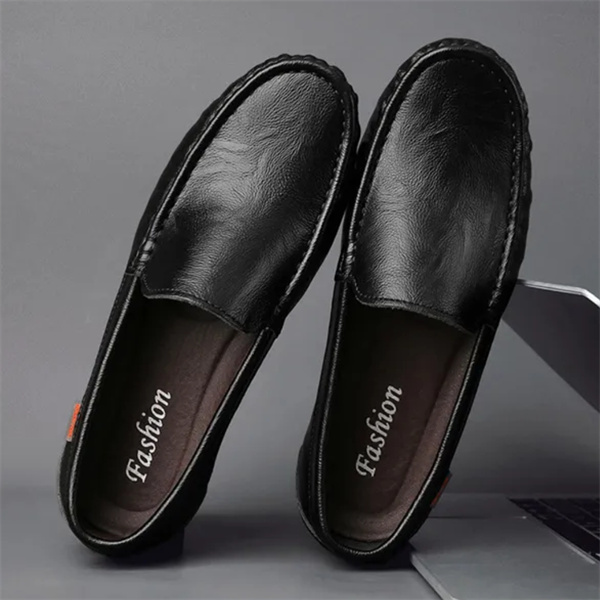 Genuine leather comfortable and casual slip-on loafers