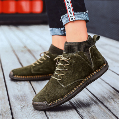 Fashionable men's high-top cotton casual handmade shoes