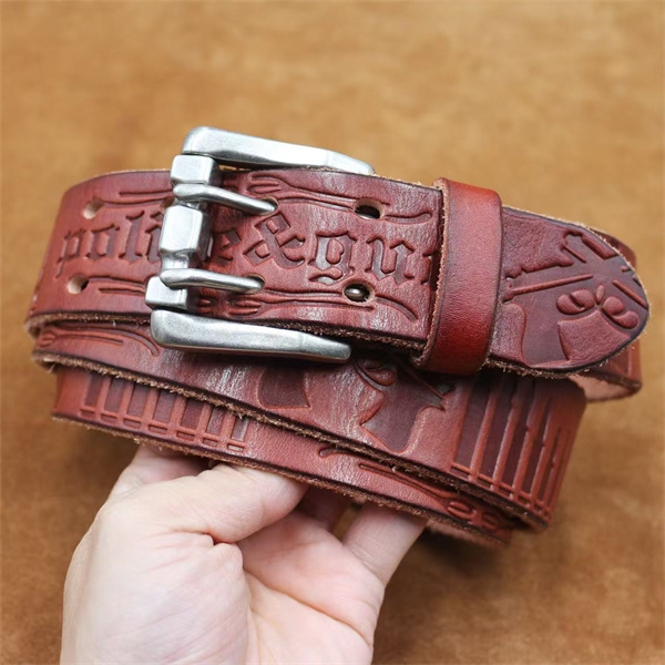 Handcrafted Full Grain Leather Belt | 1.5" Wide Thickened, Men's Belt