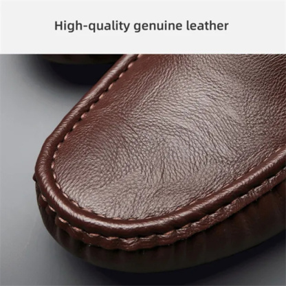 Genuine leather comfortable and casual slip-on loafers