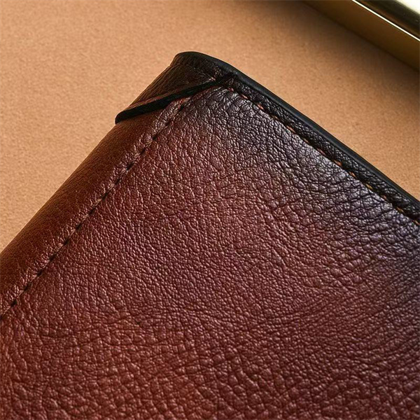 New men's wallet, ultra-thin short soft leather wallet with a retro distressed finish, multi-card slots, large capacity.