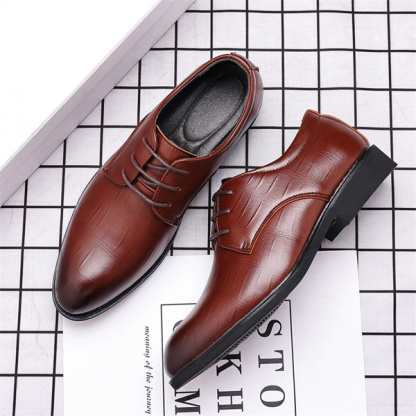 British business pointed toe men's leather shoes