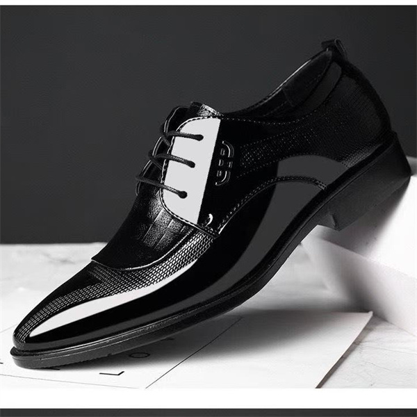 Men's leather shoes new business formal shoes large size shoes men's lace-up wedding shoes versatile casual shoes