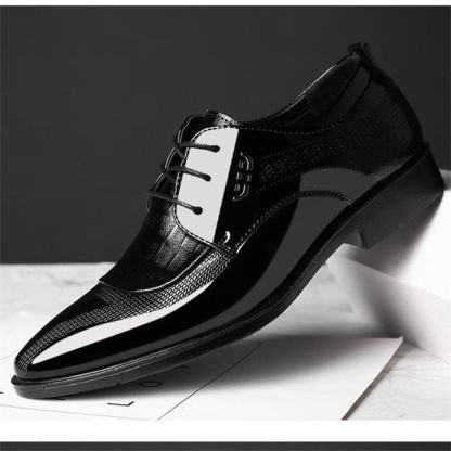 Men's leather shoes new business formal shoes large size shoes men's lace-up wedding shoes versatile casual shoes