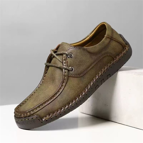 Casual fashion hand-sewn shoes genuine leather trendy shoes British style breathable driving shoes