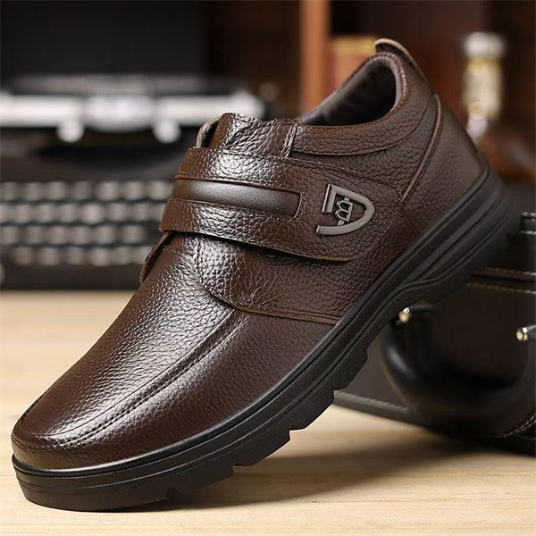 Cowhide casual business men's soft-soled round-toed casual leather shoes
