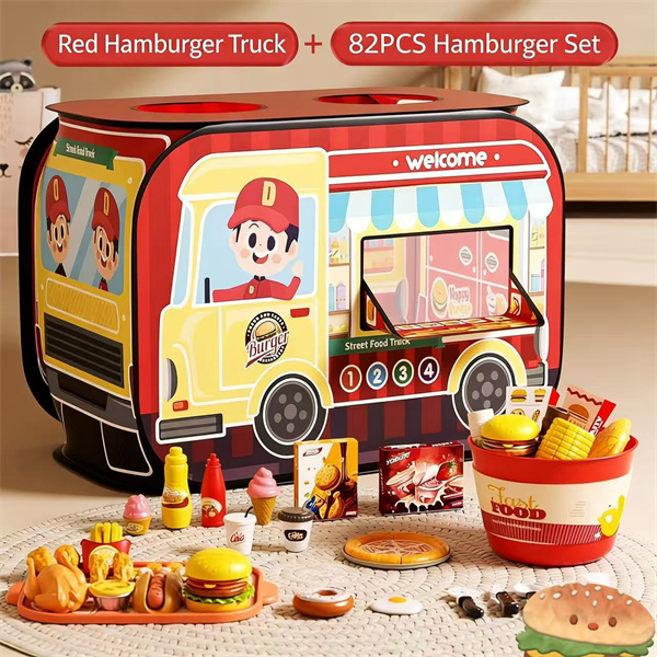 Children's Educational Toy: Pretend Play Hamburger Tent Car