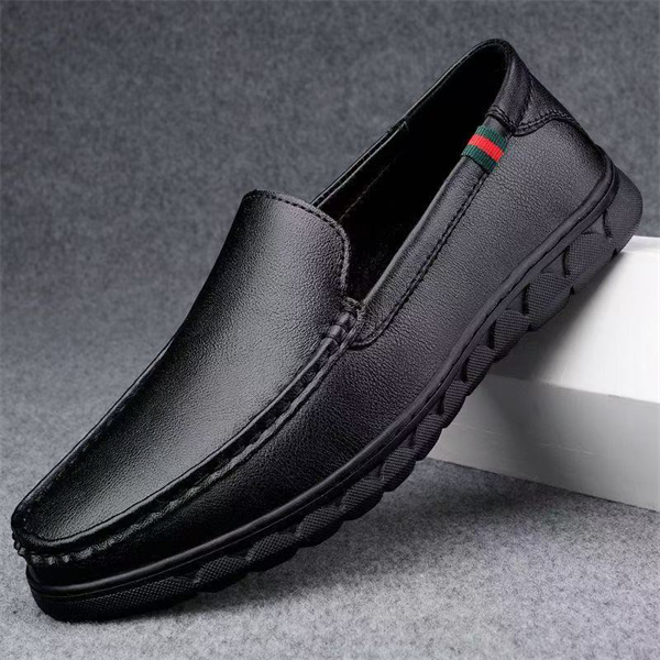 【Top Grain Leather, Soft Sole & Soft Upper】Slip-on Business Casual Leather Shoes