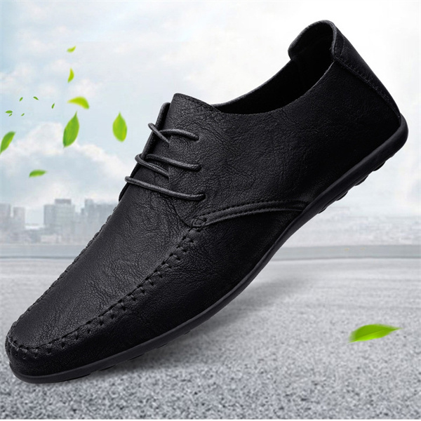 New soft-soled business leather shoes for men, fashionable lace-up trendy youth shoes