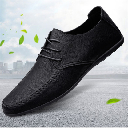 New soft-soled business leather shoes for men, fashionable lace-up trendy youth shoes