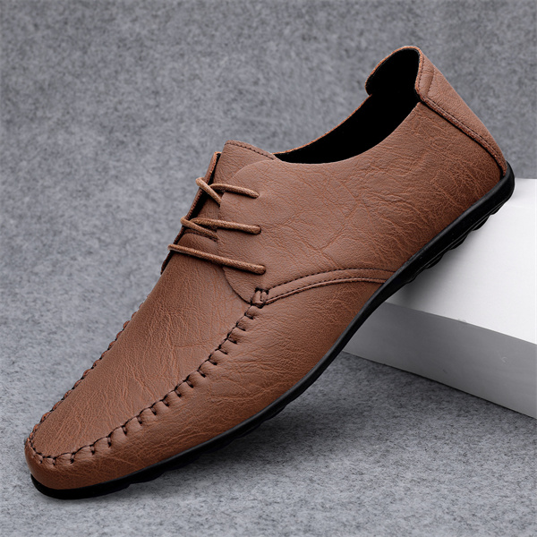New soft-soled business leather shoes for men, fashionable lace-up tre