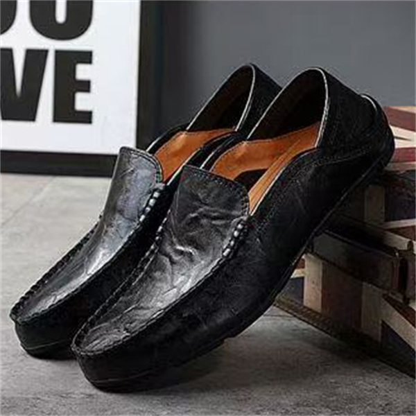 British men's large-size moccasins, casual shoes, slip-on breathable l