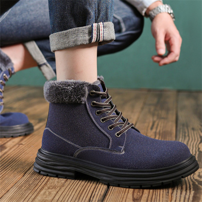 Men's outdoor velvet thick warm snow boots