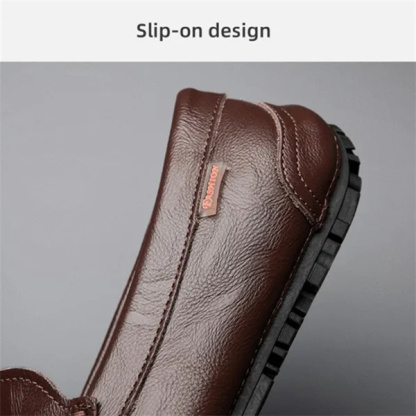 Genuine leather comfortable and casual slip-on loafers