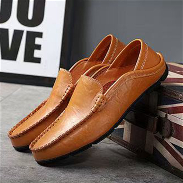 British men's large-size moccasins, casual shoes, slip-on breathable loafers, driving shoes