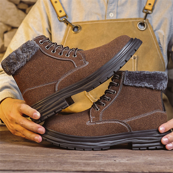 Men's outdoor velvet thick warm snow boots