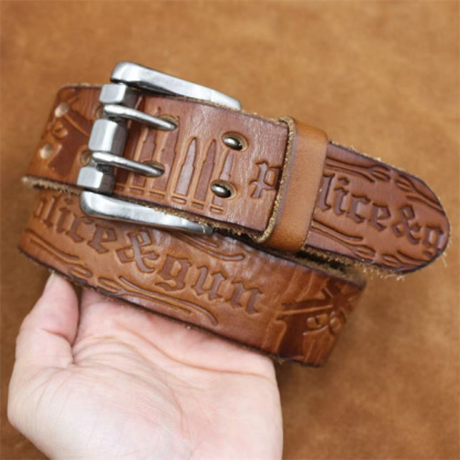 Handcrafted Full Grain Leather Belt | 1.5" Wide Thickened, Men's Belt