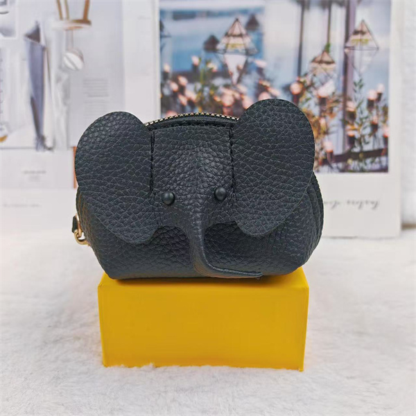 New genuine leather coin purse, key pouch, creative card holder, elephant bag