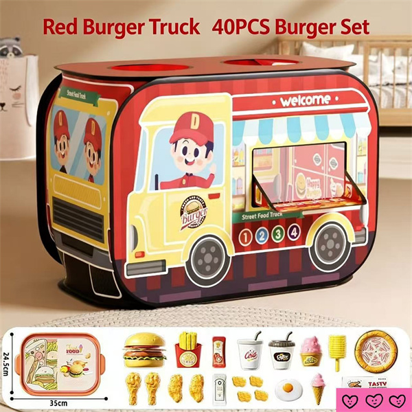 Children's Educational Toy: Pretend Play Hamburger Tent Car